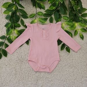 Baby Girl Pink Ruffled Onesie (6-9 Months)